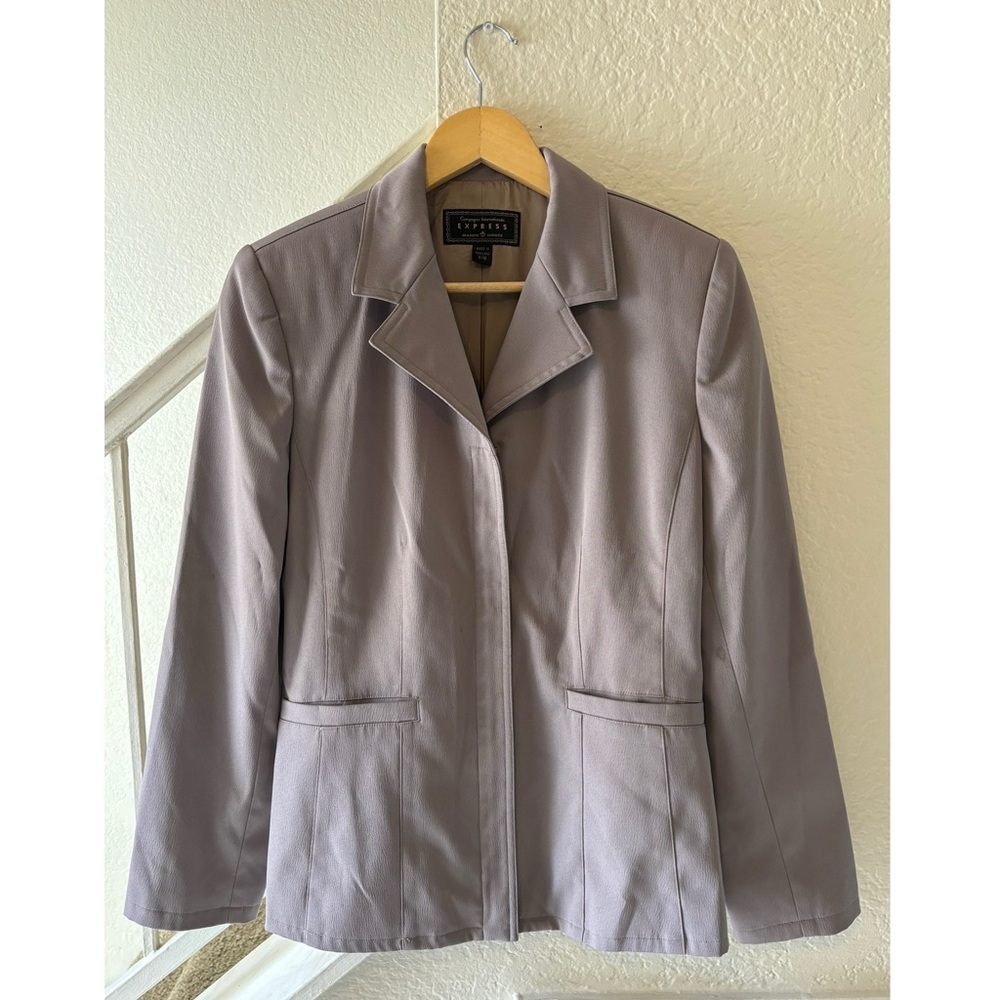 Vintage Express Compagnie Internationale Women’s Jacket 7/8 Faux Leather Taupe